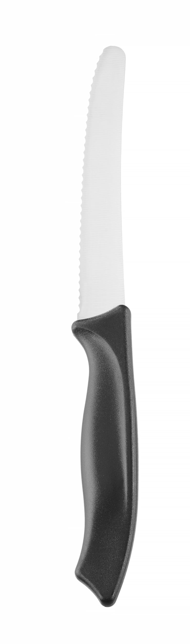 HENDI Couteau utilitaire, lame dentelée, couteau de cuisine universel, couteau de chef, couteau tout usage, 215x21x(H)​15mm, inox, polypropylène, noir