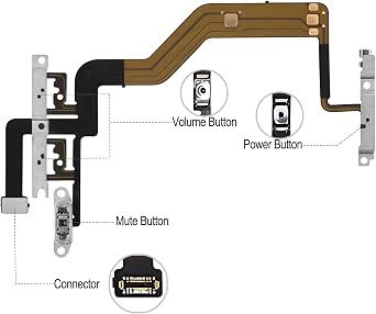 Johncase Original Quality Power Button, Volume and Side Button Replacement Part for iPhone 12 Mini