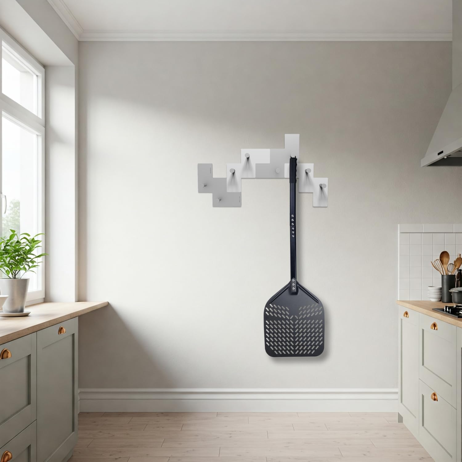 Pizza łopata 70/110 Cm. Gruby aluminiowy uchwyt i zdejmowany drewniany uchwyt - Profesjonalne Otwory dla Idealnego Wypieku – Idealna do Piekarnika Domowego, Pizzerii, Piekarni