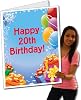 VictoryStore Jumbo Greeting Cards: Giant 20th Birthday Card presents & balloons 2 feet x 3 feet card with envelope 12600