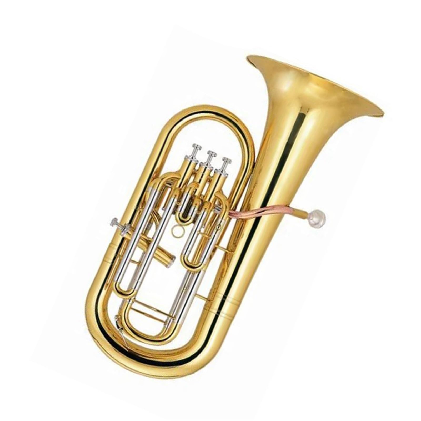 Eufonium Złoty Lakier Bb Flat Euphonium Z 3 + 1 Tłokami Profesjonalne Wykonanie Mosiężnych Instrumentów Muzycznych