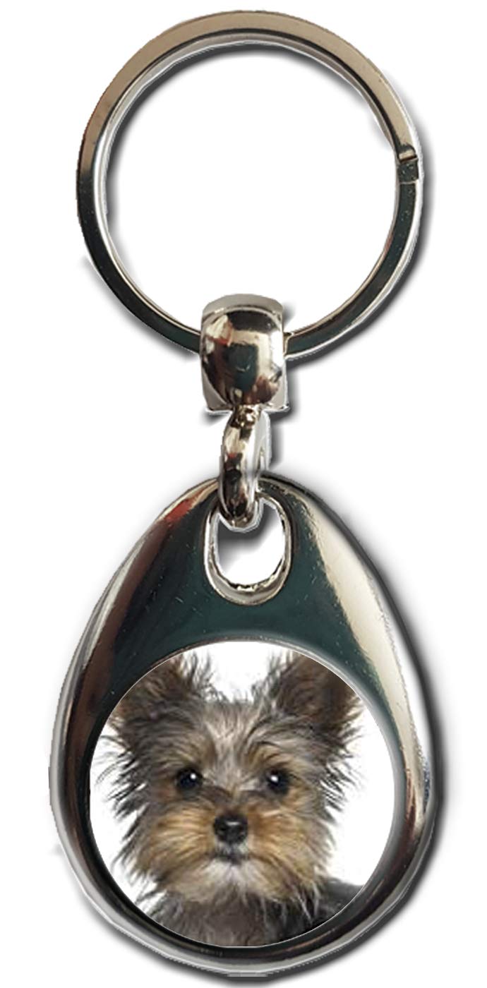 Kazmugz Multicolor Yorkshire Terrier Keyring. Heavy Quality Metal Gift Keyring. Double Sided Keychain. Yorkie Gift.