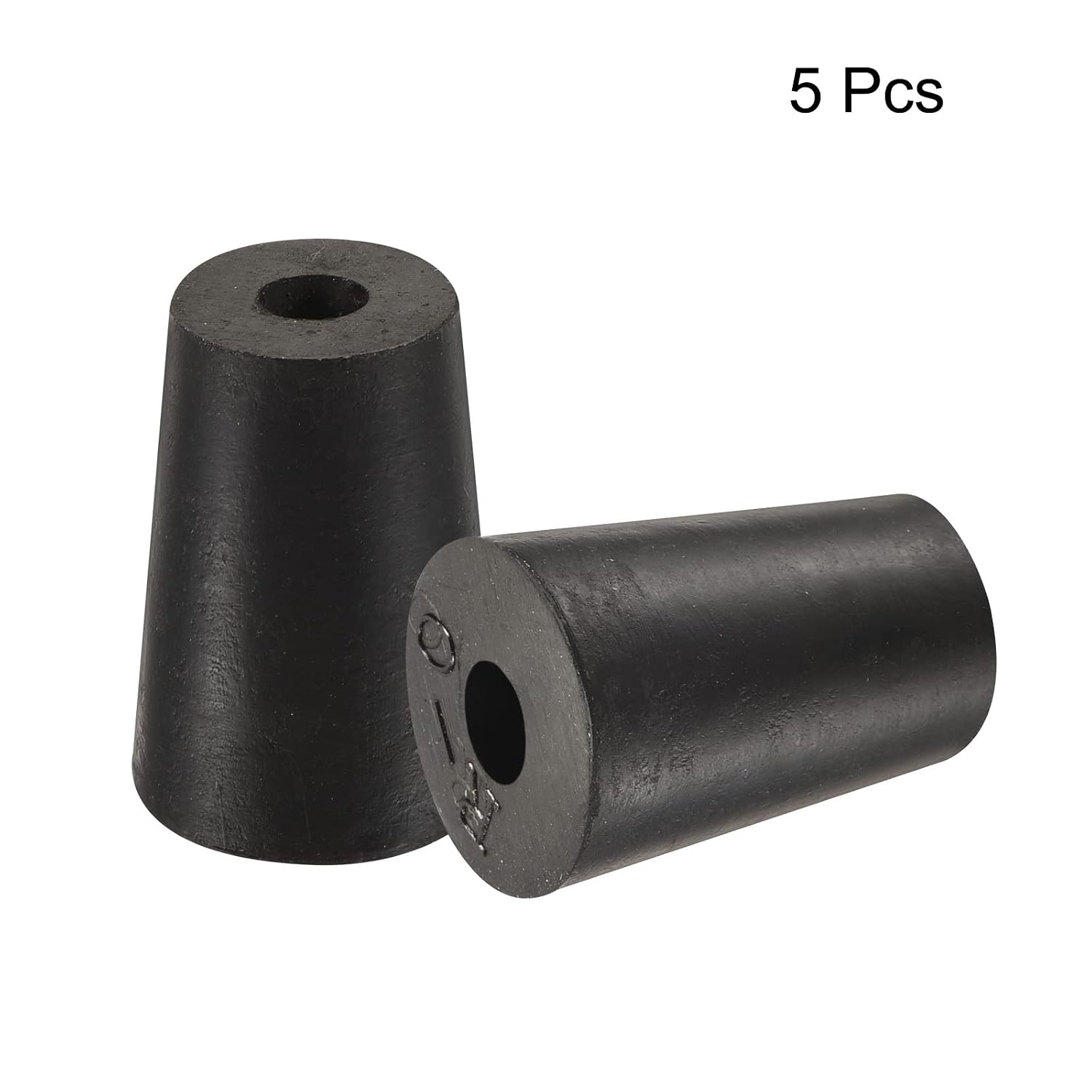 MECCANIXITY Rubber Tapered Plug 13mm to 17mm with Hole Test Tubes Bungs Stopper Black for Lab Home 5 Pieces
