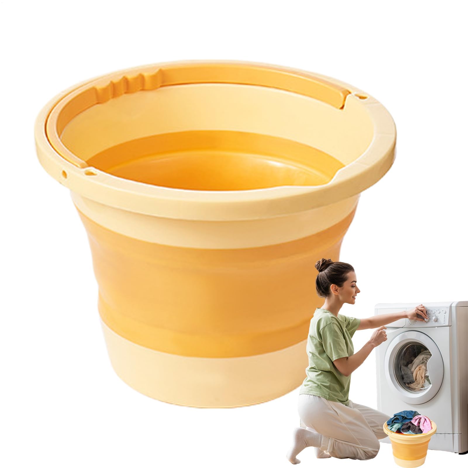 Camping folding bucket, Folding Water Bucket 6L Multicolor Handle Hiking Fishing Camping Home