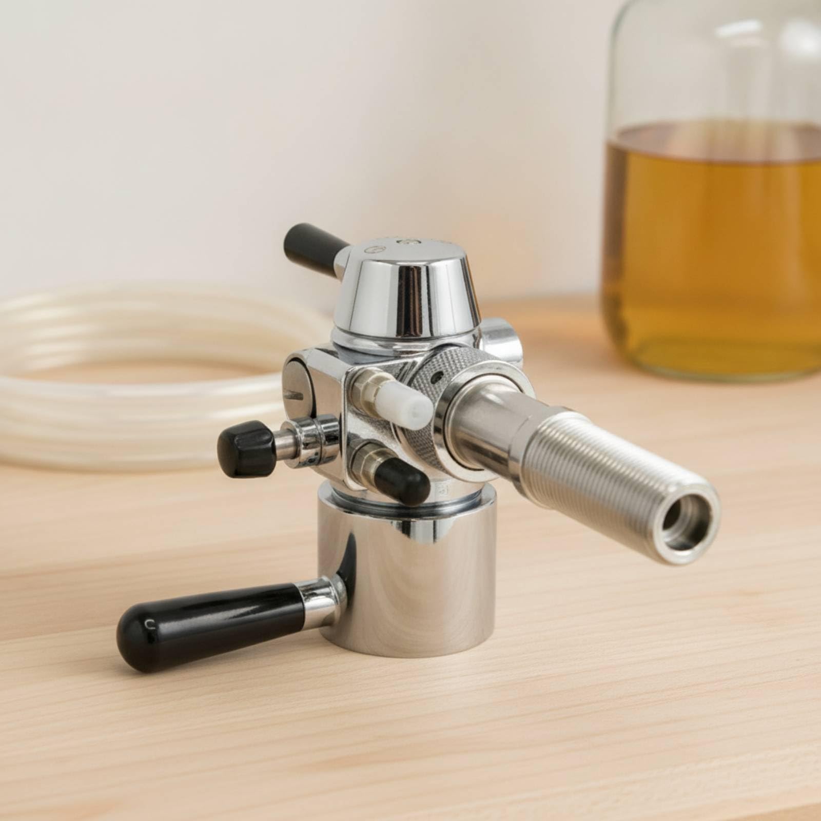 TISHITA Grifo para Cerveza Dispensador Llave Enroscada Metal Pulido Conexión Estándar Estable Vertido sin Espuma Adecuado para Uso Doméstico y Comercial, 38 Boca