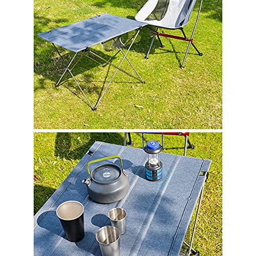Table de camping portable pliable noire pour éviter le sol instable - 3
