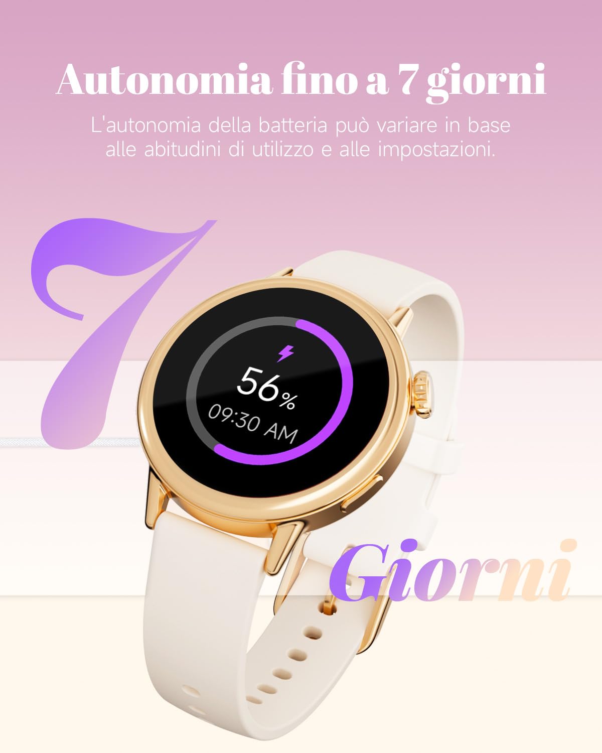 TOOBUR 37mm AMOLED Piccolo Smartwatch per Donna Rotondo, Beige | Orologio Fitness - Contapassi/Frequenza Cardiaca/Calorie, Smartwatch Compatibili con Android e iOS