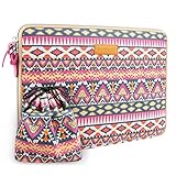 Inateck 13.3 Inch Bohemian Macbook Air/ MacBook Pro Retina Ultrabook Netbook Envelope Cover Sleeve Carrying Protector Case Bag with a Bonus Mouse Bag, Opera Pink [Size: 13.3-Inch, Canvas Fabric]