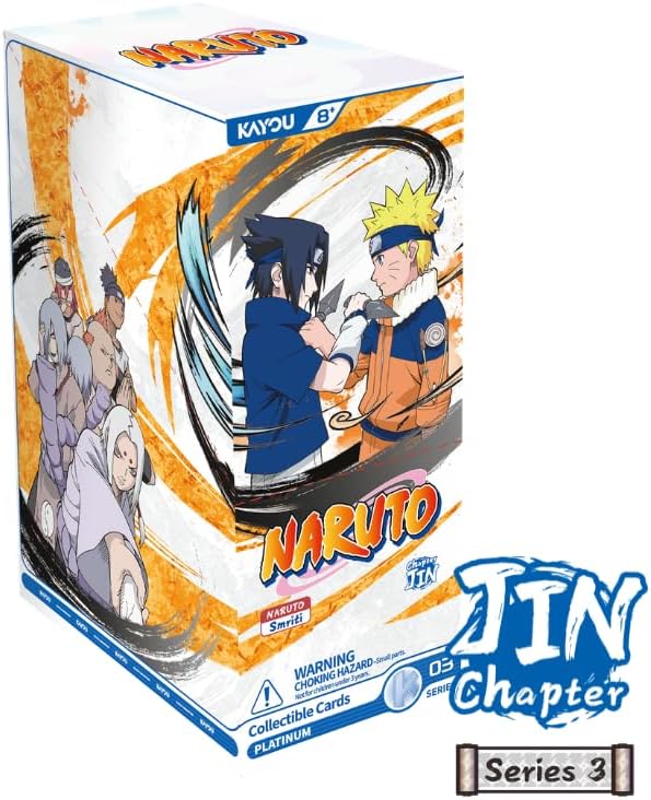 KAYOU Naruto Smriti Collectible Card Chapter Jin English Series 3, 8 Cards per Pack, 12 Packs per Box