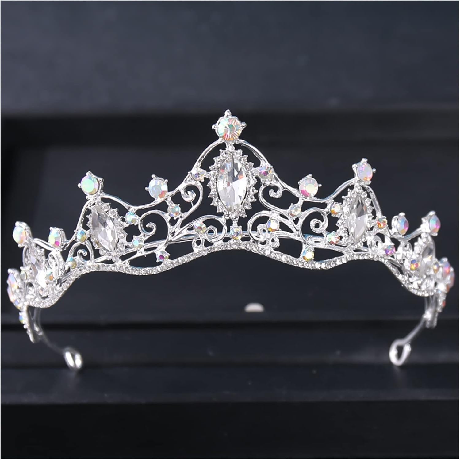 Crystal Crown Rhinestone Tocado Queen Tiara Prom Party Diadem Children Women Weddal Weddal Hair Accesorios Joyas Tiara