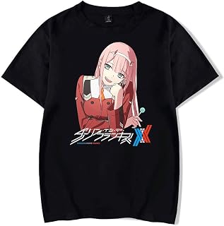 MEDM Darling in The Franxx Japanese Anime T-Shirt Men Kawaii Cartoon Zero Two T Shirt Harajuku Unisex Tops Manga Graphic Tees Male