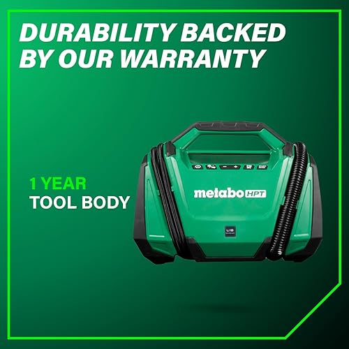 Miniatura 16 de Metabo HPT Inflador de doble función inalámbrico multivoltios de 18 V, inflador de aire portátil con modos de alta presión y alto volumen, presión