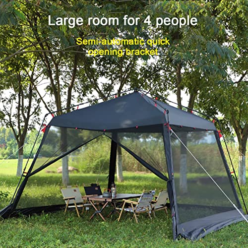 Carpa para camping 4 personas, protección solar, negra miniatura 4