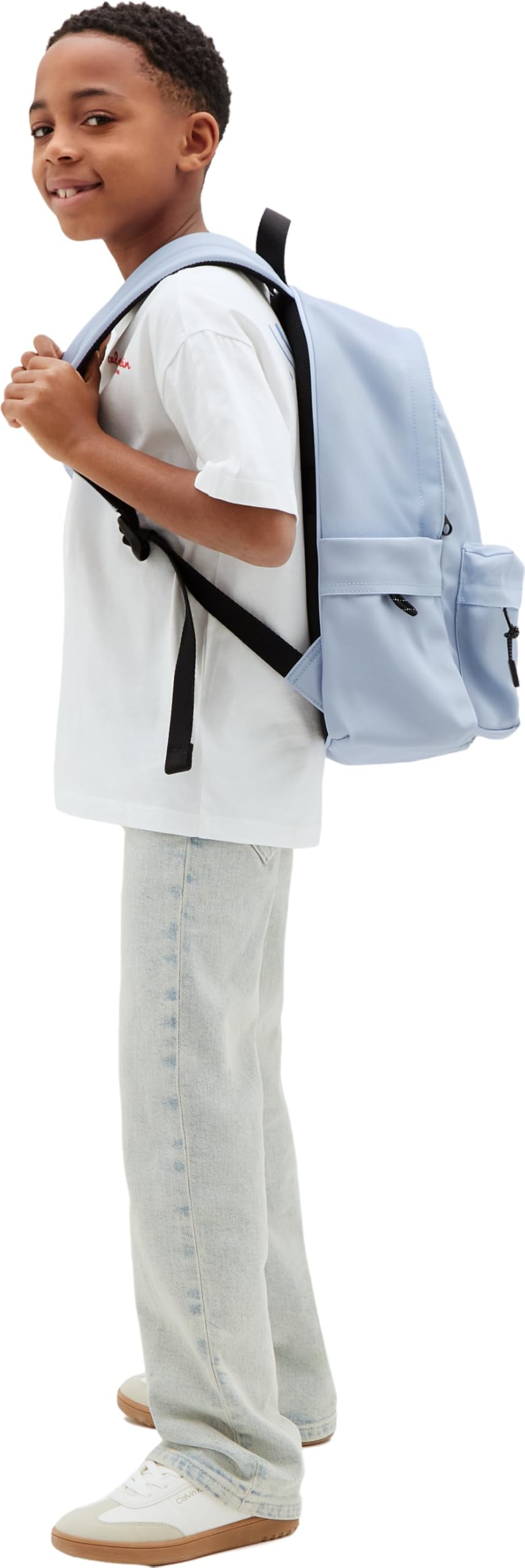 Calvin Klein Mochila Infantil Unisex Solid Monologo con bolsillo exterior, Azul (Kentucky Blue), Talla Única
