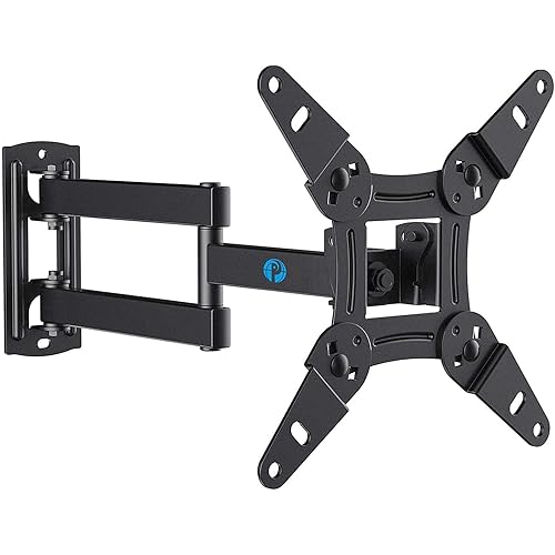 Pipishell Full Motion TV Wall Mount for Echo Show 21/15 and 13-43 Inch Flat Curved Screen TVs & Monitors, Max VESA 200x200mm up to 44lbs, TV Mount Wall Bracket with Rotation Swivel Tilt Extension