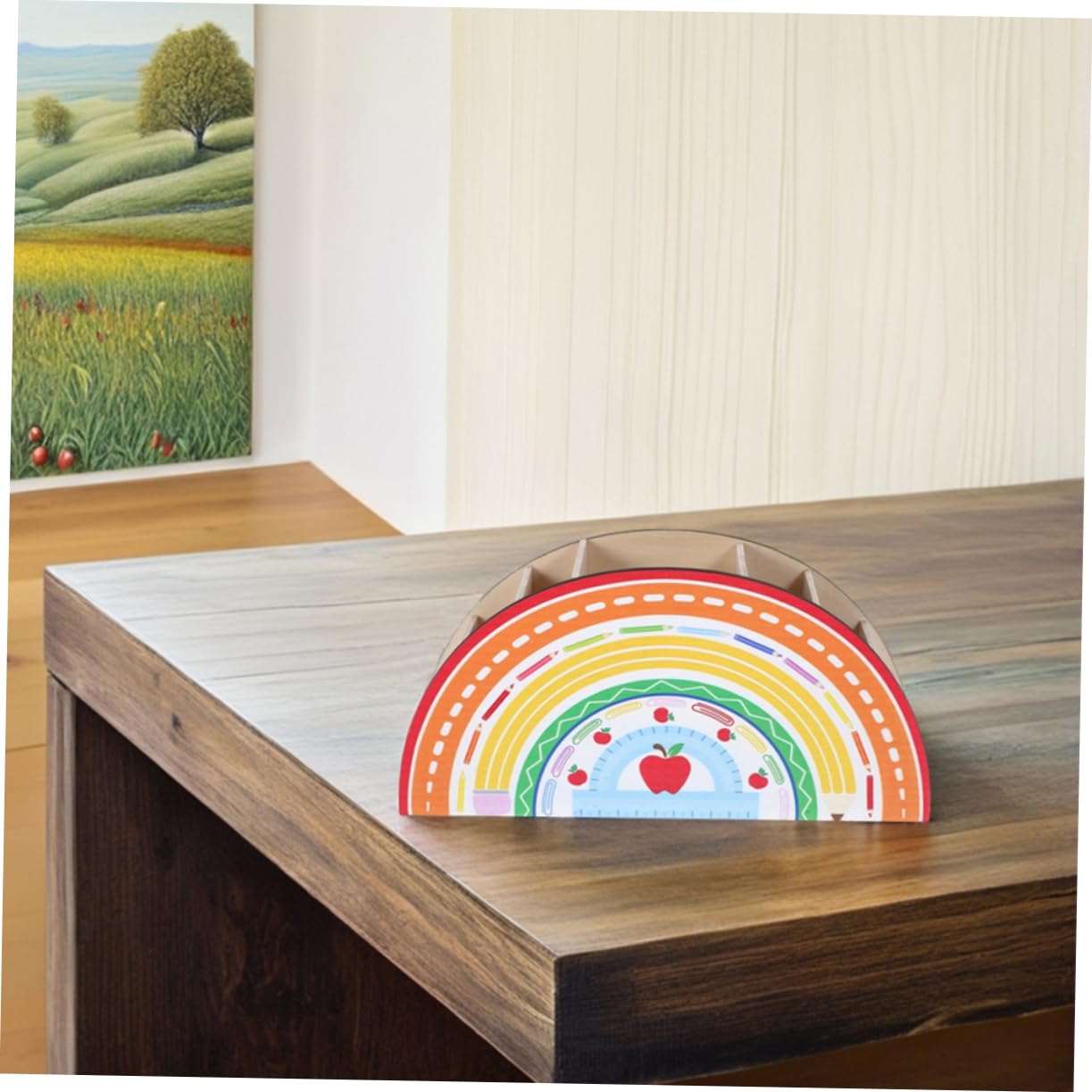 2Piezas Portalápices de Madera Organizador de Escritorio Multiusos Soporte para Lápices y Pinceles Decoración Artística para Oficina y Escuela