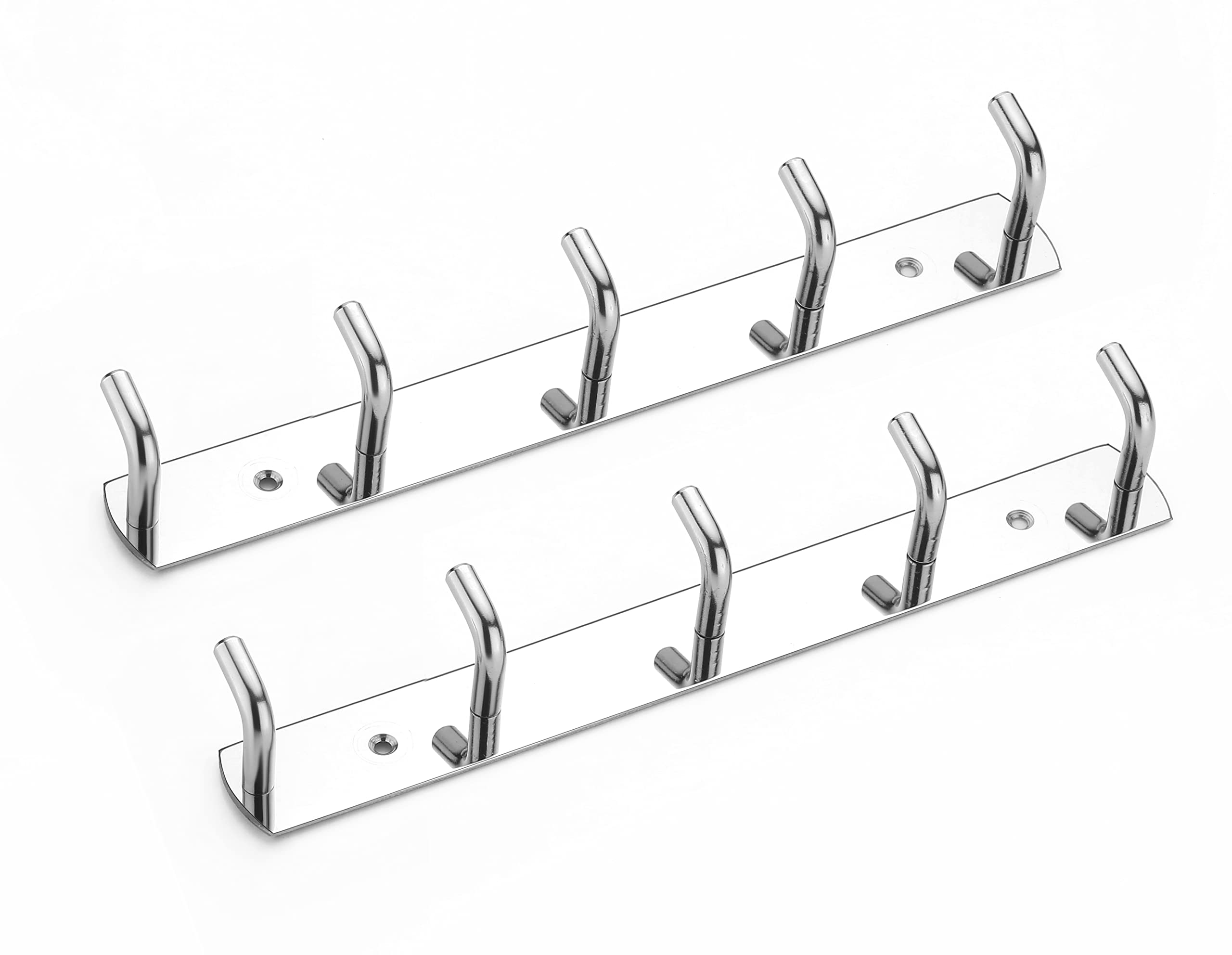 iSTAR Stainless Steel 5 Pin Bathroom Cloth Hooks Hanger Door Wall Bedroom Bathroom Robe Hooks Rail for Hanging Keys, Clothes, Towel Steel Hook (Silver, Pack of 2) (B0BFNNH717) Amazon Price History, Amazon Price Tracker