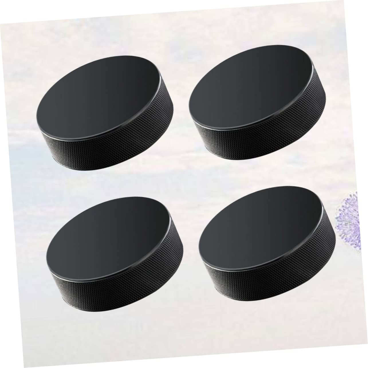 HANABASS 4pièces Palets De Hockey Professionnels Caoutchouc pour Entraînement Et De Hockey sur Glace Noir