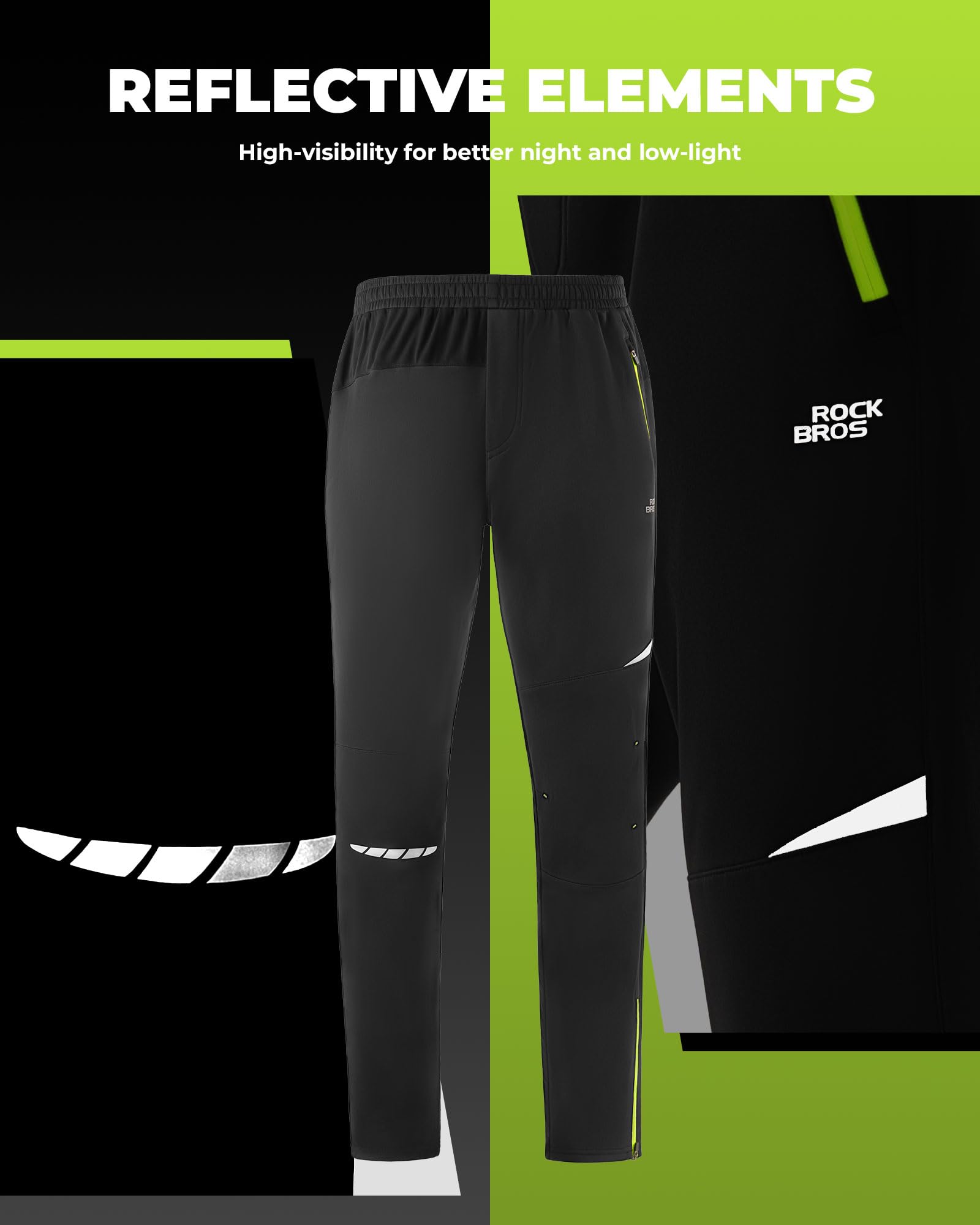 ROCKBROS Pantalón Ciclismo Hombre Invierno Polar Abrigo a Prueba de Viento Ropa Bicicleta Térmico para Montaña Senderismo Deportes al Aire Libre