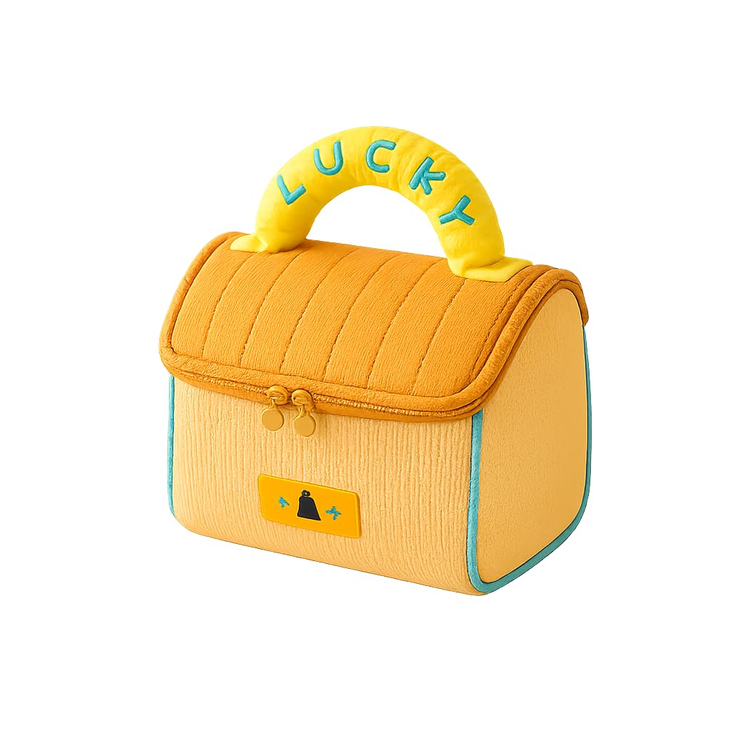 Lucky Embroidered Handbag Shaped Pouch, Yellow Zip, for Kids & Girls | House Shaped Design, Makeup Carry Bag, Cosmetic Organizer, Travel Bag for Skincare-image-16