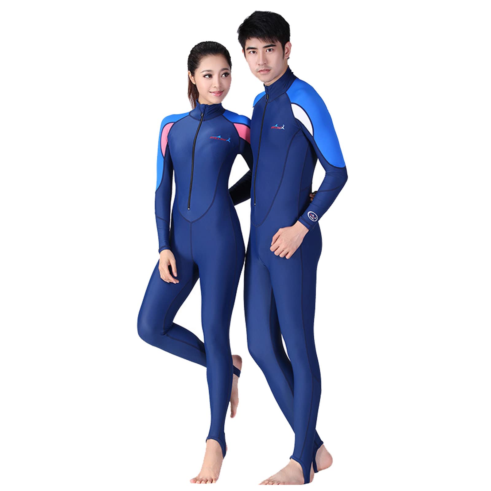 Wetsuits for Men Women Sun Protection UPF50+ Full Body Sub Jumpsuit with Zip Front Ultra Stretch Surf Swimming (Women L)