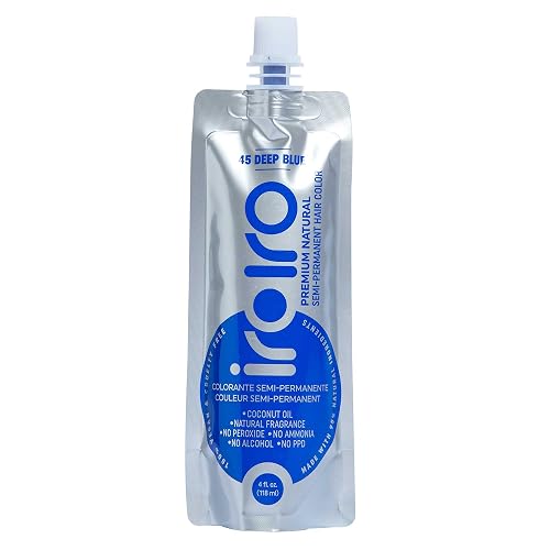 IROIRO Premium Natural Semi-Permanent Hair Color 45 Deep Blue 4oz