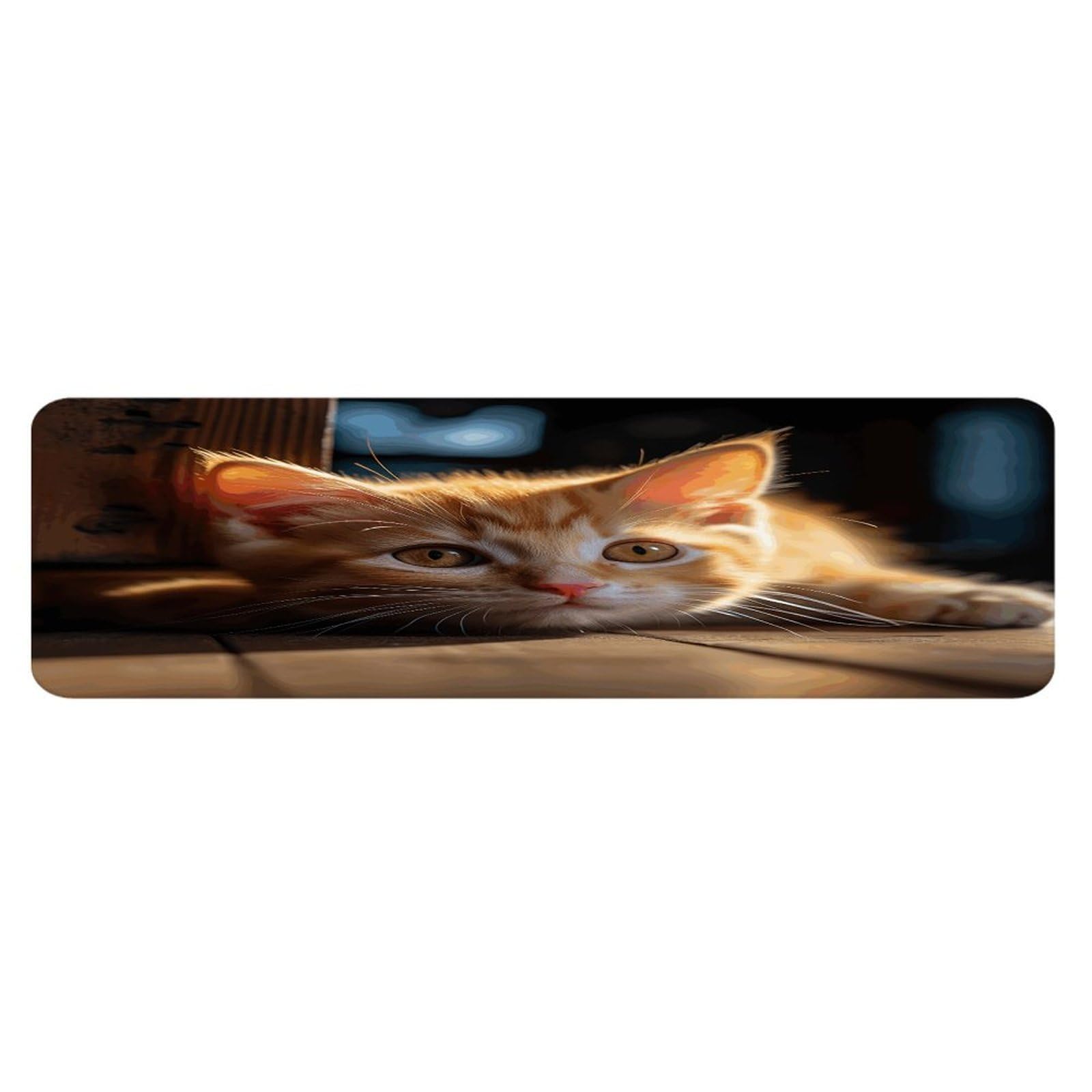 Alfombra de cocina suave y cómoda de 45x152 cm lavable con diseño de gato