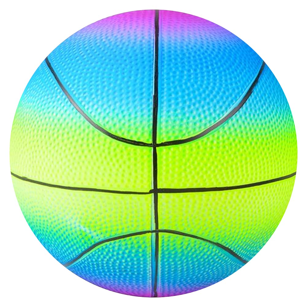 ArtCreativity Rainbow Basketball for Kids, Bouncy 9" Rubber Kick Ball for Backyard, Park, and Beach Outdoor Fun, Beautiful Rainbow Colors, Durable Outside Play Toys for Boys and Girls - Sold Deflated