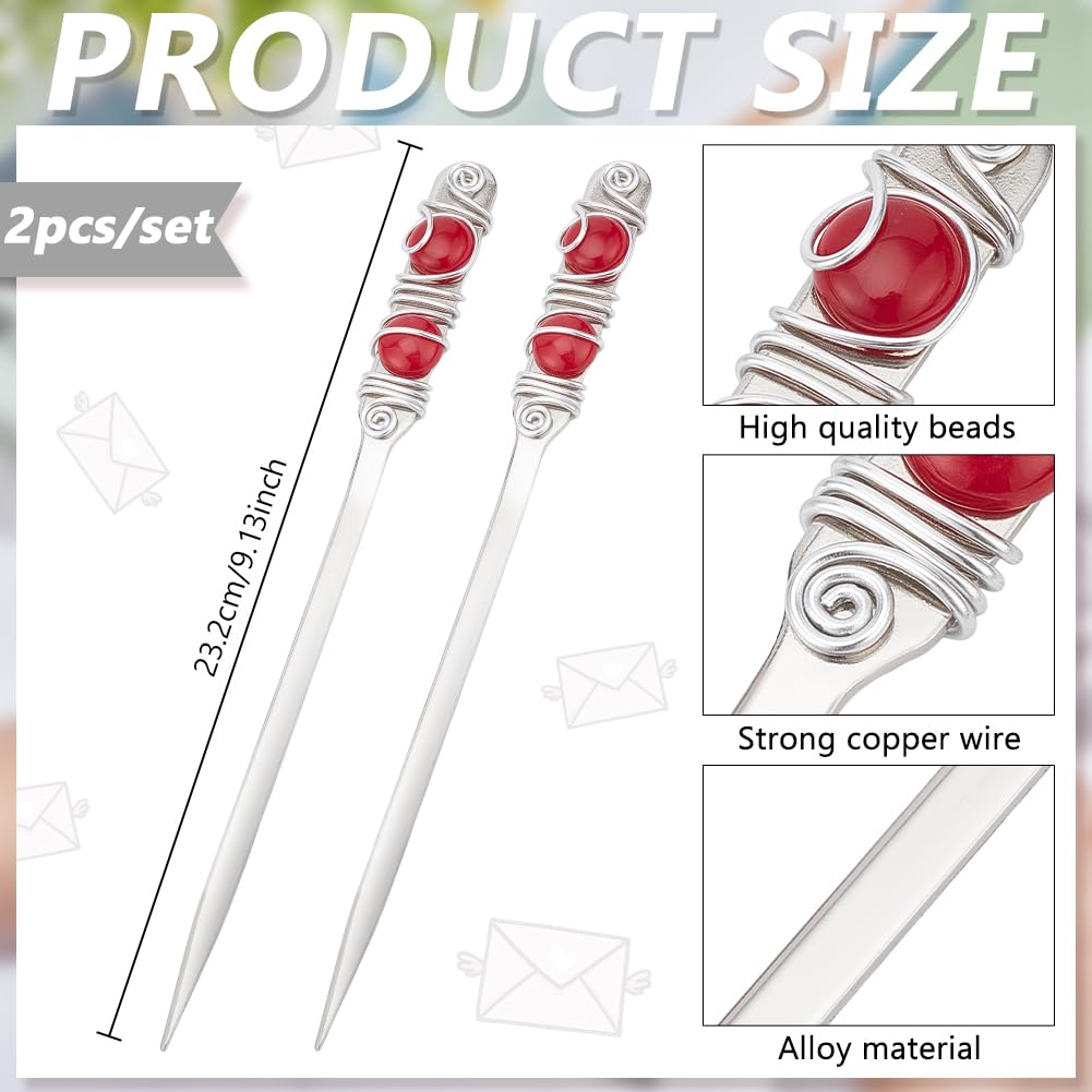 NBEADS 2 Pcs Beaded Letter Opener - Image 2