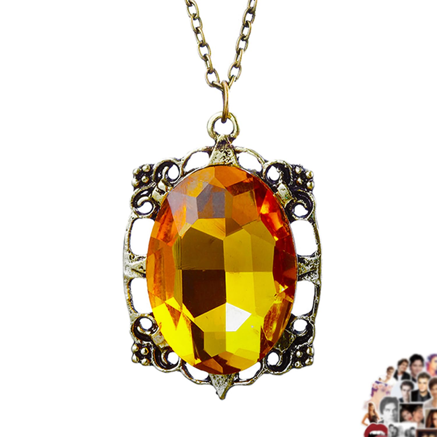 UoYu The Vampire Necklace Jewelry Set Bonnie Bennett Necklace for Fans Cosplay Costume Jewelry with Stickers 21 pcs