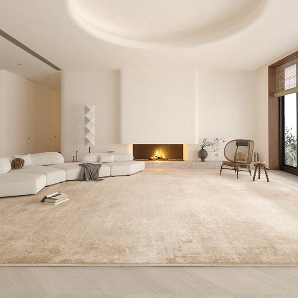 Tapis de chambre confortable et doux en velours crème artistique YHT012B