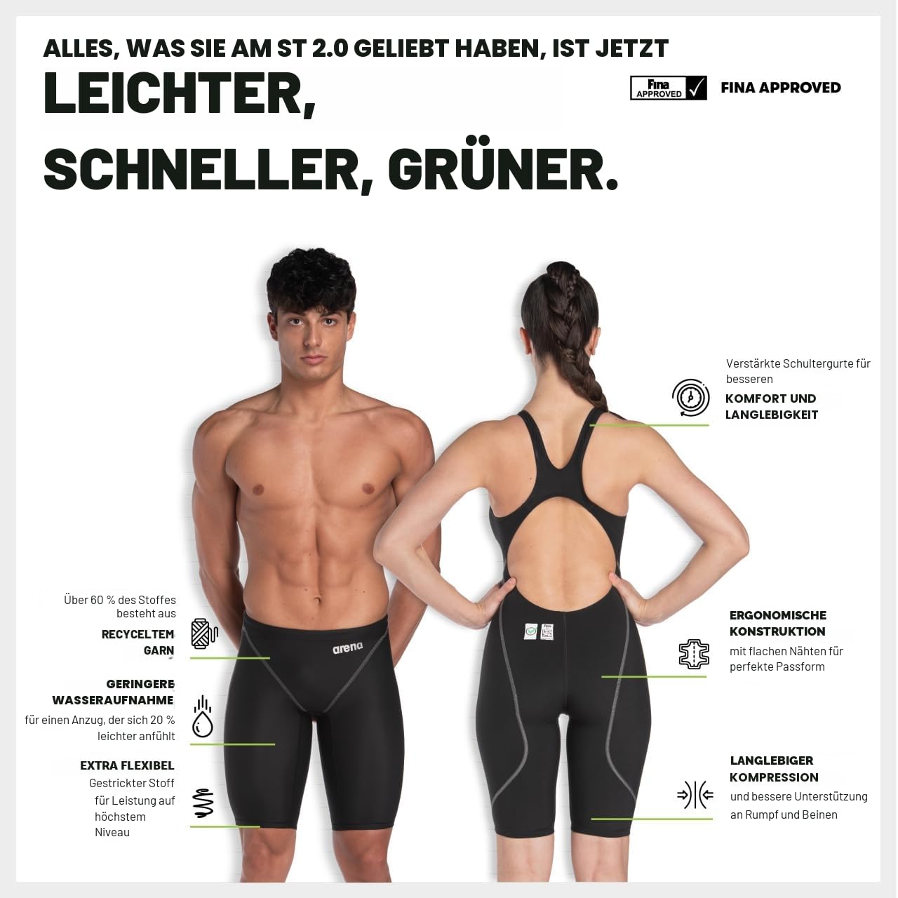 Arena Powerskin ST Next Badehose für Jungen, FINA-zugelassene Badehose, Schwimmhose für Kinder aus Recyceltem Material, Gefütterte Badehose für Jungen