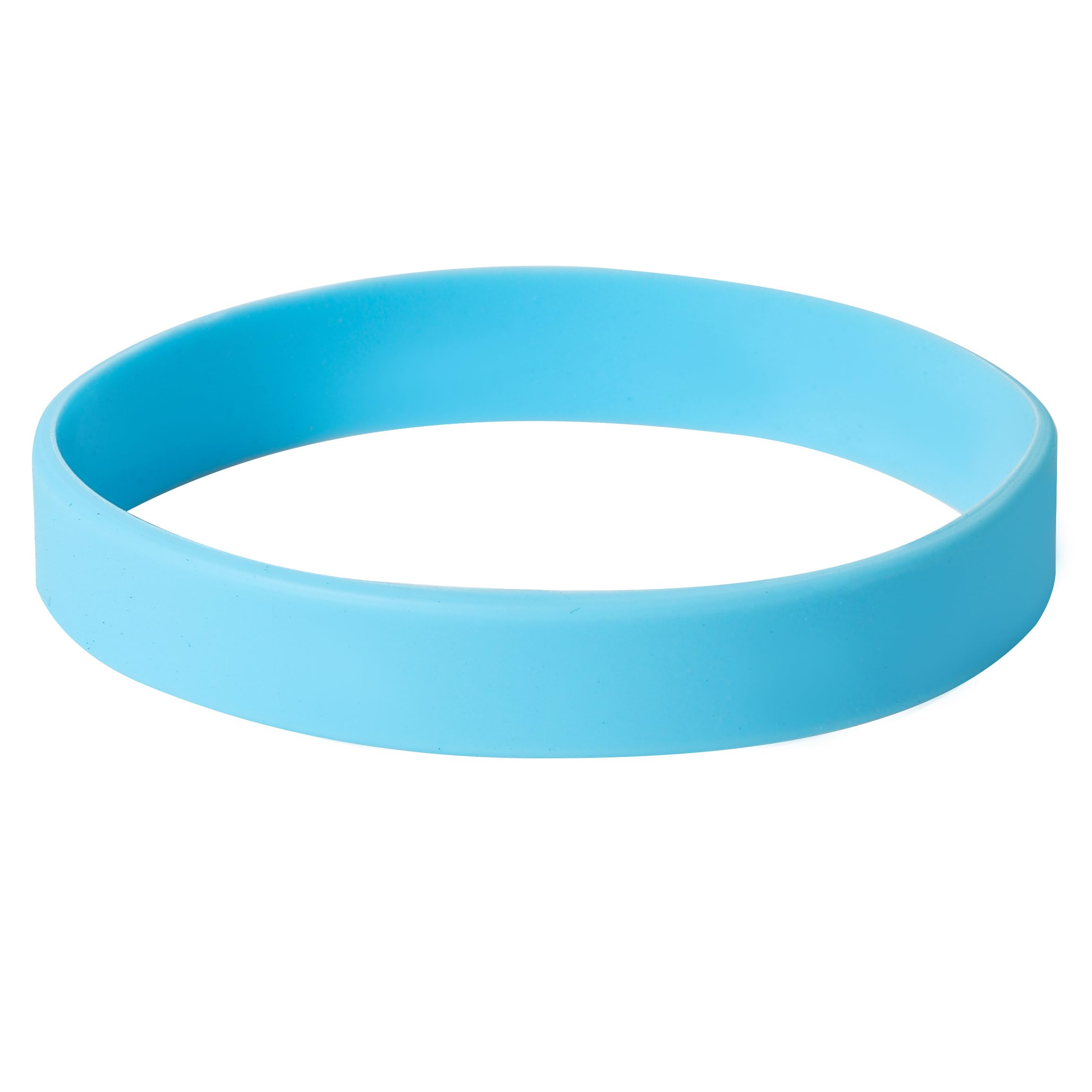 Plain Sky Blue Coloured Silicone Sports Arm Exercise Wristband Bracelets Rubber Wrist Bands Party Accessories For Men Women Boys Girls (Pack of 10) - Image 2