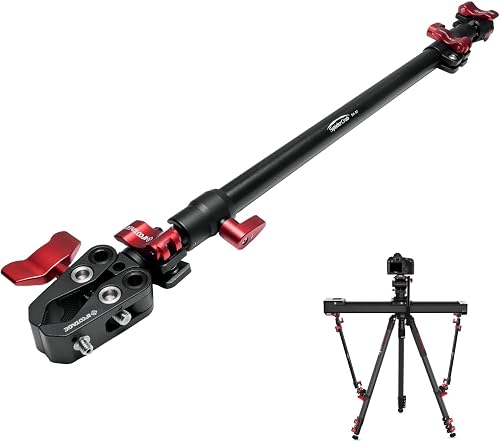 IFOOTAGE Camera Slider Support Arm Stabilizer, 32" Quick Release Tripod Stabilizer Arm Camera Mount with C Clamp & Ball Head 1/4" & 3/8" Screw for Monitor, Light, Microphone, CameraCage, Action Camera