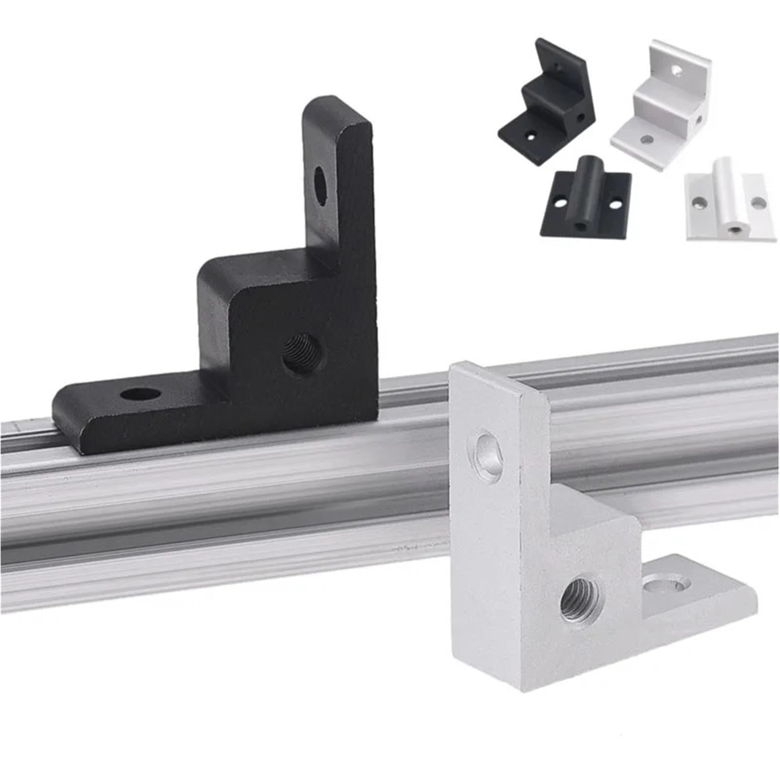 Corner Bracket 2Pcs Anchor Wheel Connector Right-Angle Extrusion Corner Code for 2020 3030 40 Aluminum Profile Hardware Brackets(3030C-Sliver)