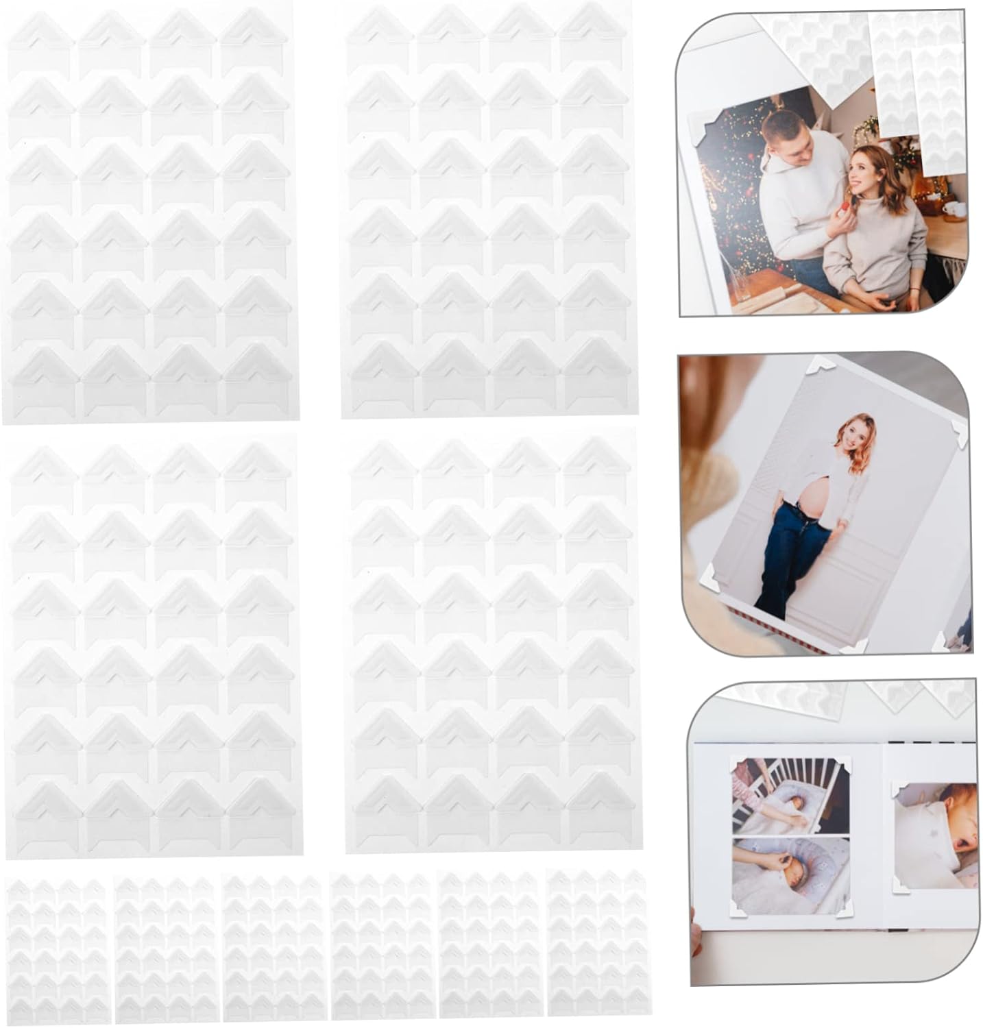 OSALADI 10Sheets Self Adhesive Photo Corners Picture Corner Stickers for DIY Scrapbooking Photo Album Decor Journal Organizer Durable and Easy to Use for Preserving