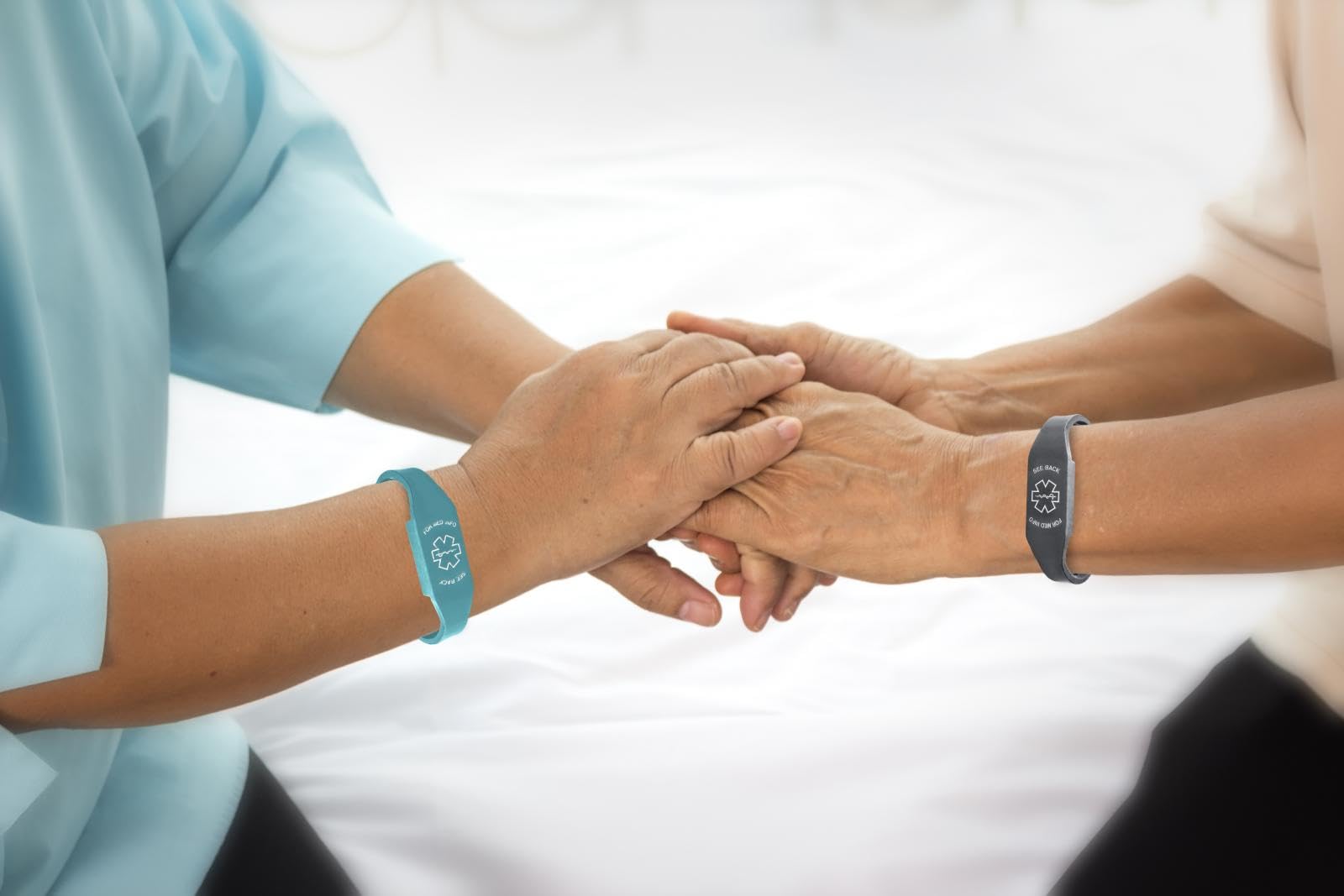 Elite II - Pulsera de silicona hipoalergénica impermeable con tarjeta de identificación médica, 2 GB, incluye tarjeta de alerta médica, acceso gratuito PHR (registro de salud personal), color rojo