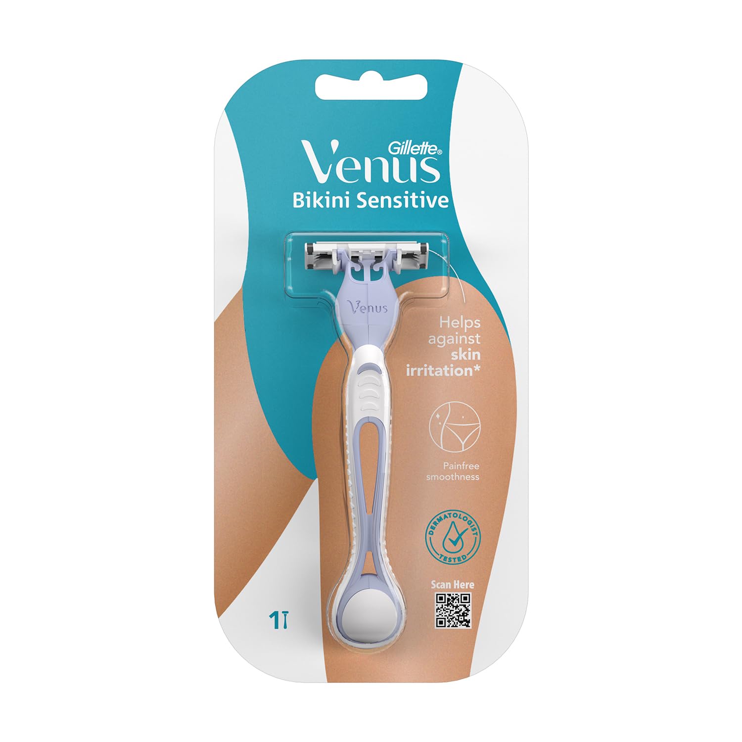 Venus Bikini Sensitive Hair Removal Razor For Women| Intimate Care| Derm Tested | No Irritation, 1 Razor