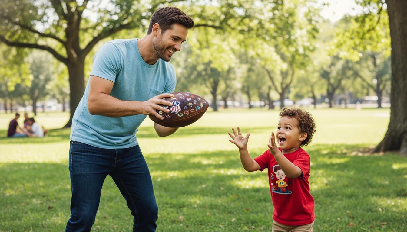 WILSON Football Junior NFL - 32 Logos d'équipe pour Les collectionneurs et Les Enfants - Similicuir