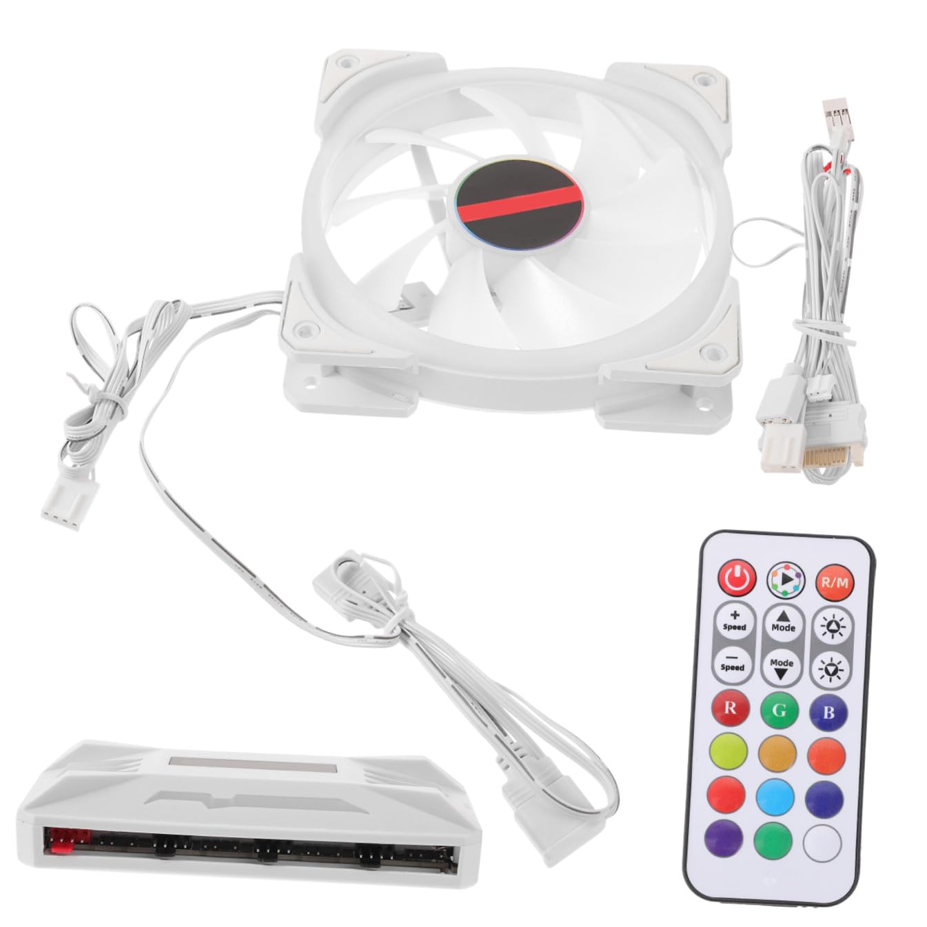 Ventilador de Refrigeración Rgb con Doble Anillo para PC Silencioso Marco Doble Iluminación Lateral Controlador Argb Incluido Ventilador Ultra Silencioso para Caja y CPU