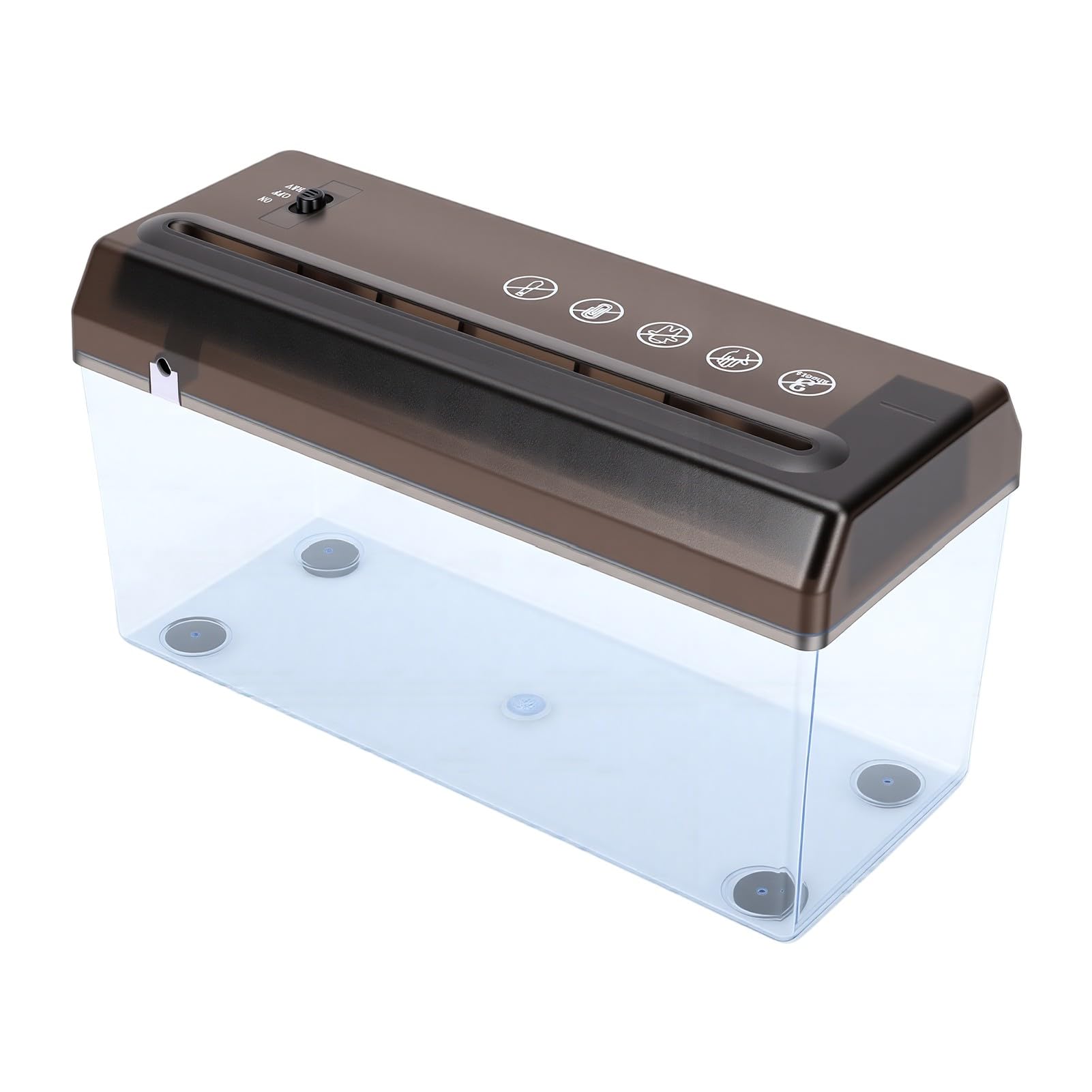 Sxhlseller Elektryczny Niszczarka do Papieru, Cięcie Paskowe 5 Mm, | Obudowa ABS, Przezroczysty Pojemnik, Zasilanie Przez USB, sześć Baterii AA Nie Jest Dołączonych, Biurka Domowe i Biurowe,
