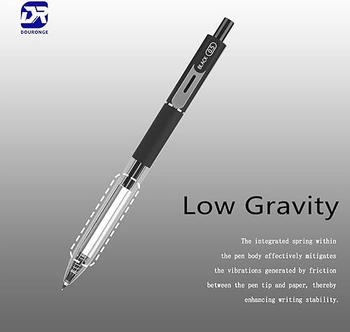 Miniatura 6 de Paquete de 12 bolígrafos de gel de punta fina de tinta negra de 0.020 in, escritura suave, sin manchas para diario, antideslizantes, bonitos