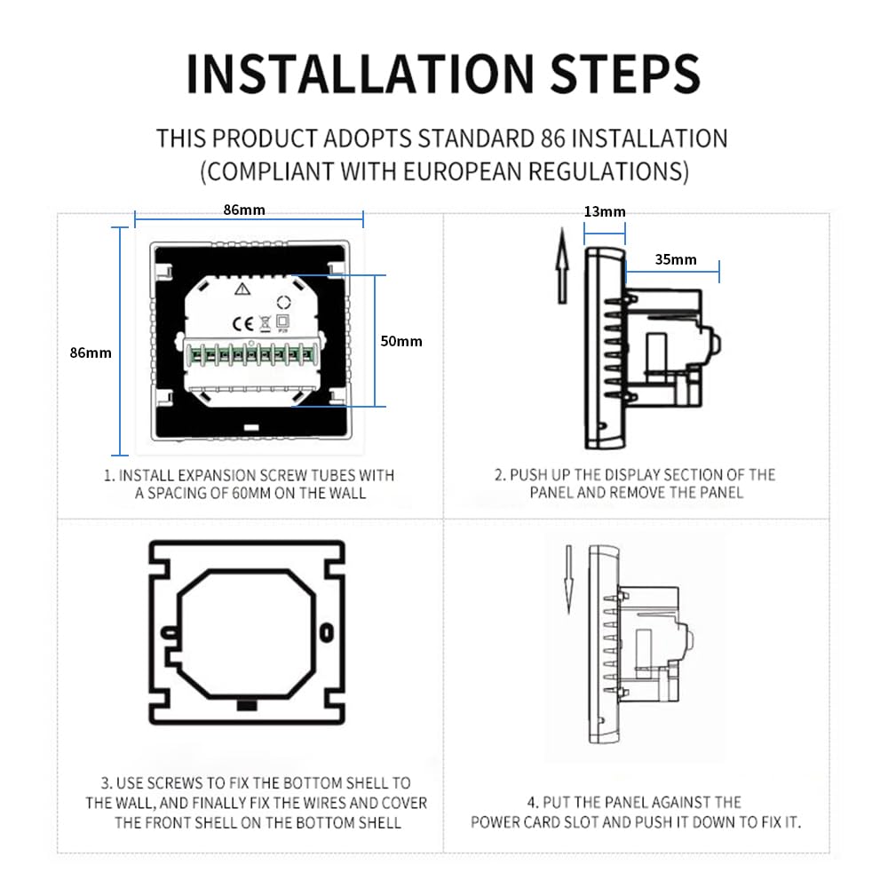 Termostato WiFi para Fancoil Ventilconvector Aire Acondicionado, 2 Tubos 3 Velocidades Ventilador, Termostato Inteligente Tuya Refrigeración Calefacción, Compatible Alexa Smart Life