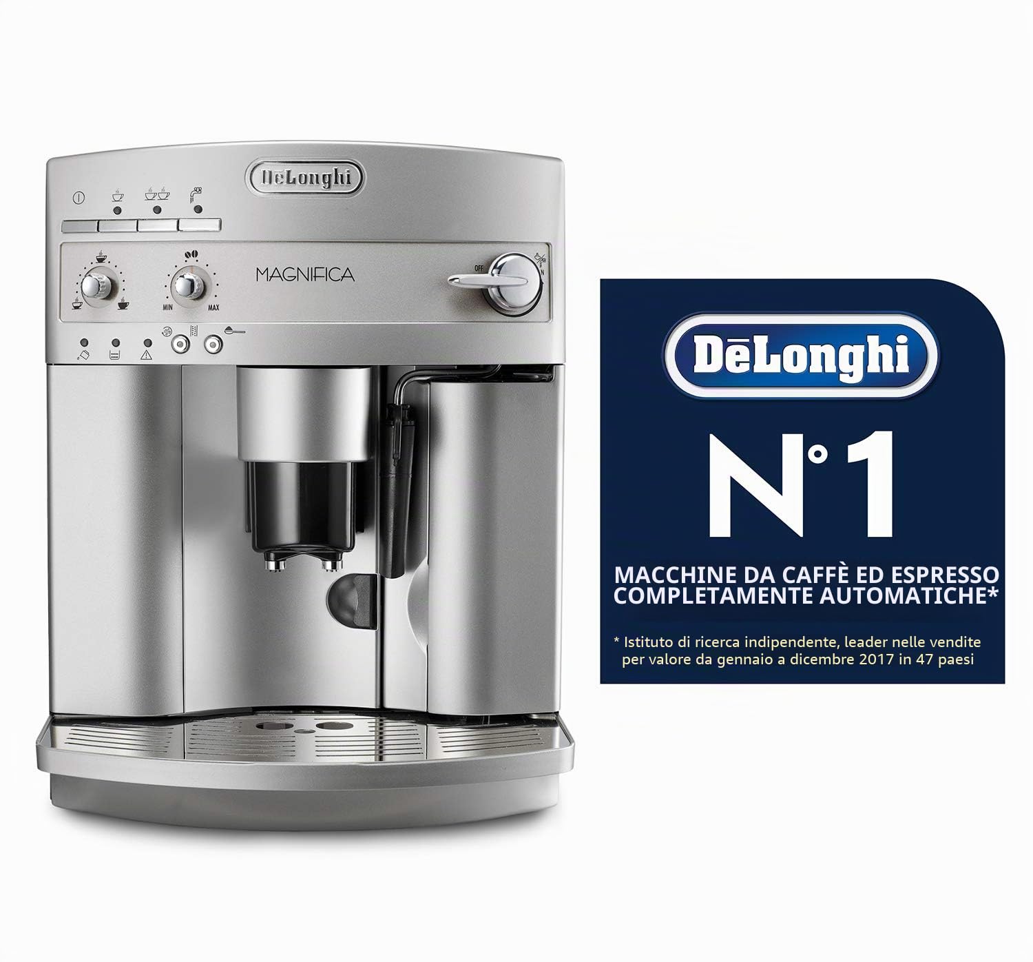 De'Longhi ESAM3300 Magnifica Super Automatic Espresso & Coffee Machine, Argento
