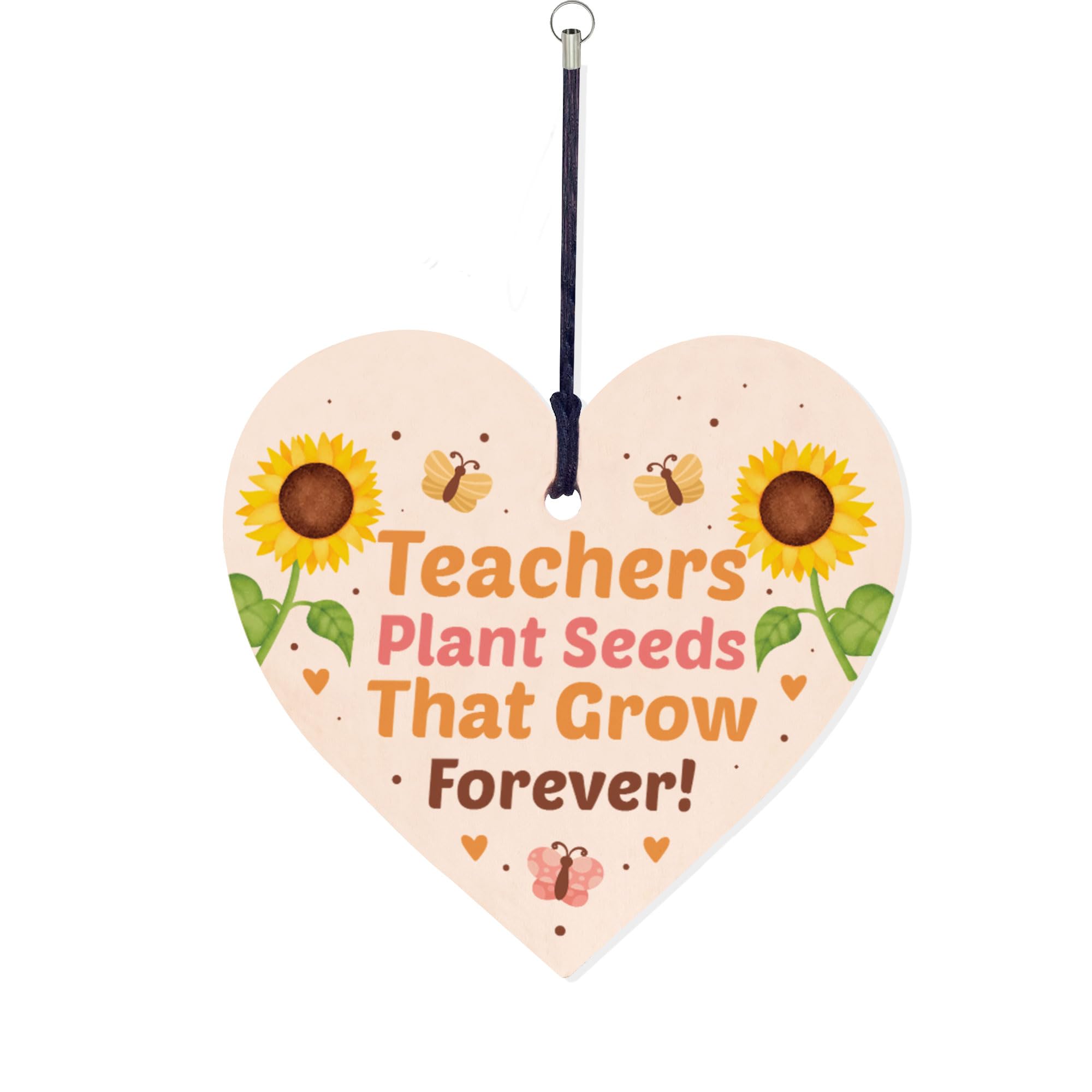 RED OCEAN Novelty Teacher Keyring Thank You Gift For Men Women Leaving School Nursery Gift Wood Keyring Gift For Teacher Nursery Teacher Teaching Assistant