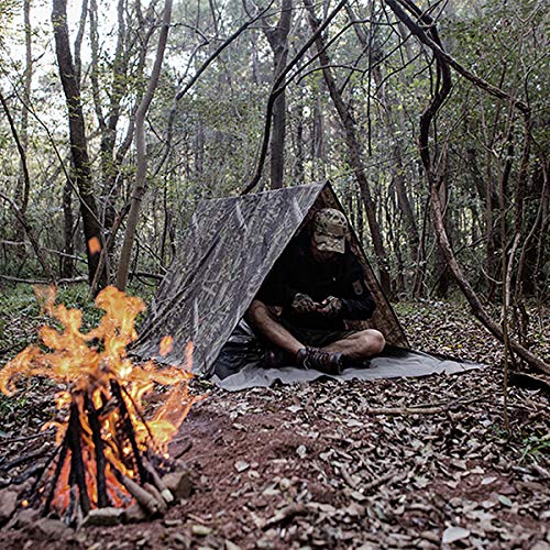 Yesloo 3-in-1 multifunktionaler extra Langer wasserdichter Poncho, Unisex-Regenmantel, Zeltbodenmatte, Sonnenschutzplane… – Bild 5