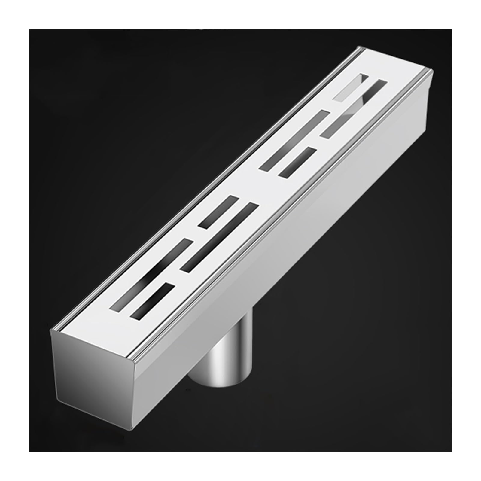 LWJSOCP Stainless Steel Trench Drain Kit, Rectangular Shower Drain And Grates, Outdoor Sidewalk Parking Patio Deck Floor Trough Guttering, Channel Trench Drainage System(25x5x3CM(A))