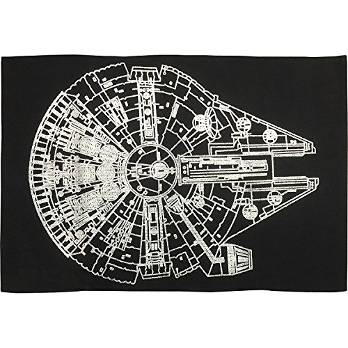Star Wars Millennium Falcon Bath Rug, Black/Silver