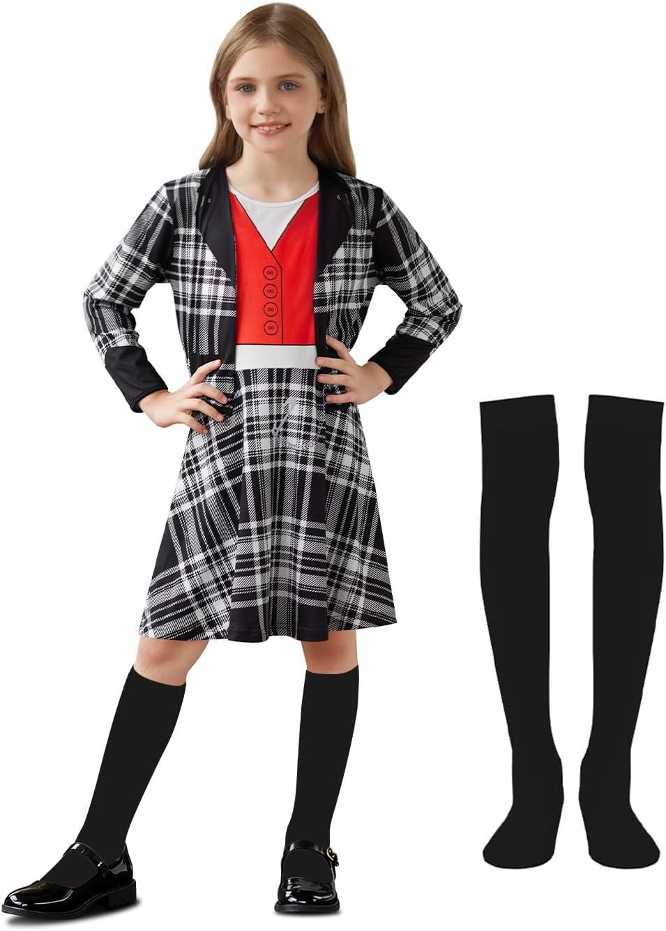 BesserBay Halloween Girls Costume Schoolgirl Skirts 3PCS Sets 4-14 Years