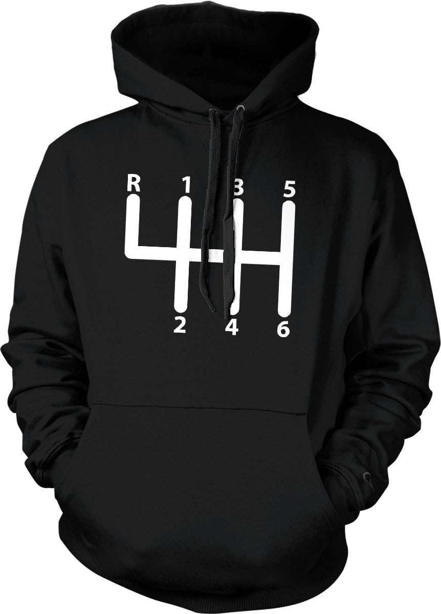6 Speed Manual Transmission, Stick Shift Hooded Sweatshirt